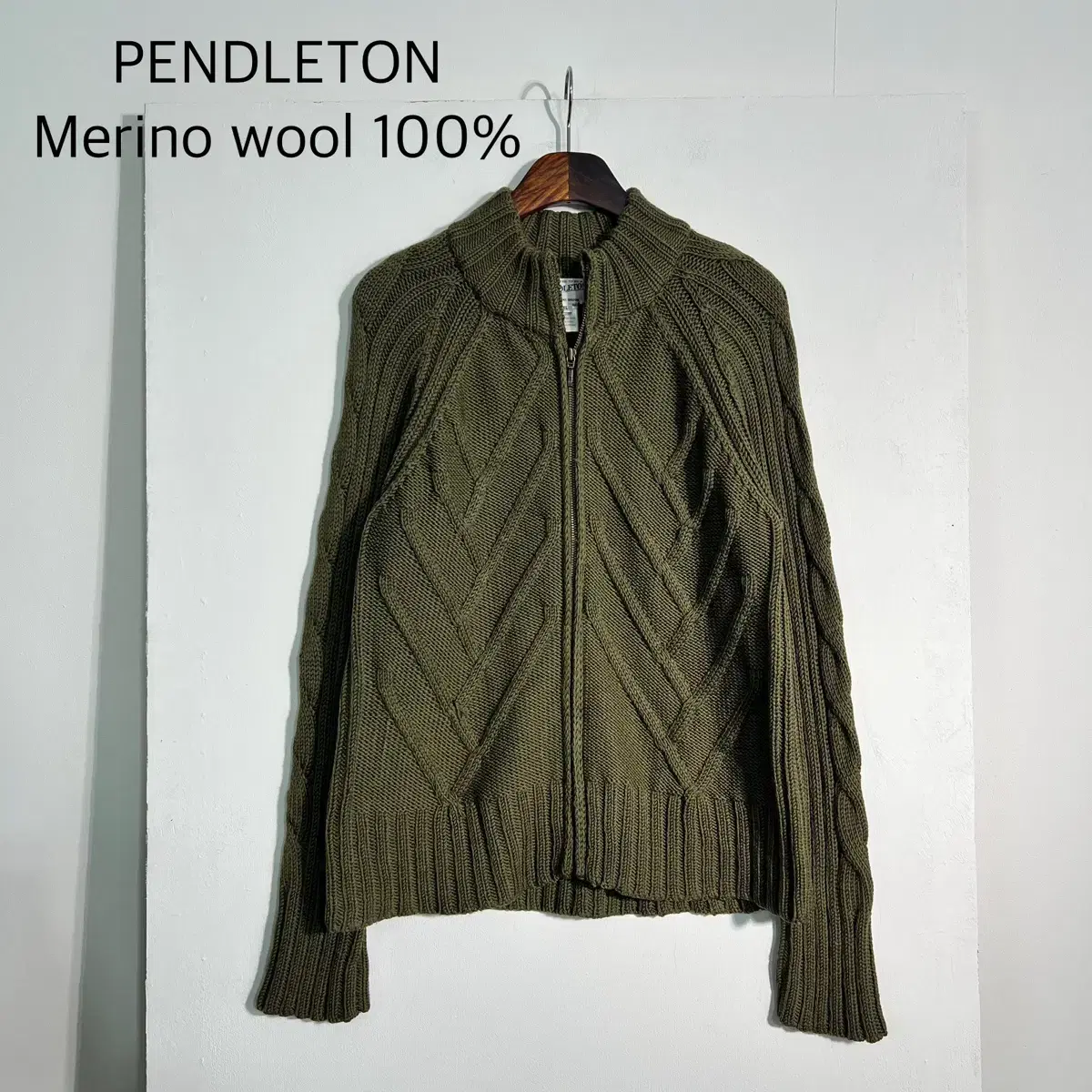 Pendleton 펜들턴 메리노울 100% 아란니트집업 XL